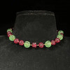 22KT Gold Ruby Emeralds Pumpkin Beads Chain
