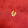 18KT Gold Cupcake Charm Enamel Pendant
