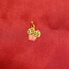 18KT Gold Cupcake Charm Enamel Pendant