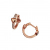 18KT Rose Gold Stone Heart Earrings