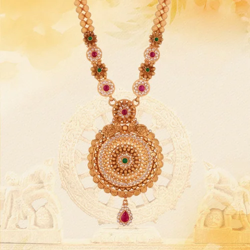 22Kt Gold Fushion Long Necklace 22Kt Gold Fushion Long Necklace