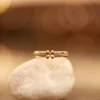 18KT Gold Petite Floral Band Ring