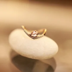 18KT Gold Rose Halo –  Accent Ring