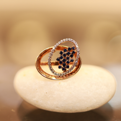 18KT Gold Sapphire-Accent Statement Ring 18KT Gold Sapphire-Accent Statement Ring