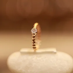 18KT Gold Beaded Band Ring