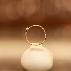 18KT Gold Beaded Band Ring