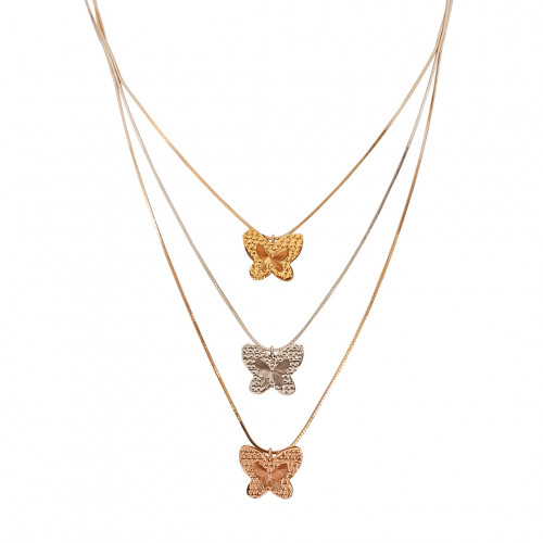 18KT Gold 3 Layer Butterfly Chain