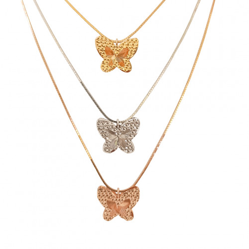 18KT Gold 3 Layer Butterfly Chain