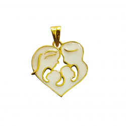 22KT Gold Breast Milk Family Heart Pendant