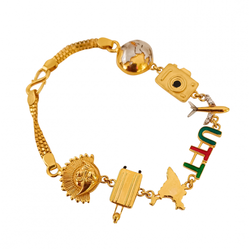 22KT Gold Customised Charms  Bracelet 
