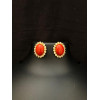 22KT Gold Coral Stone Earrings