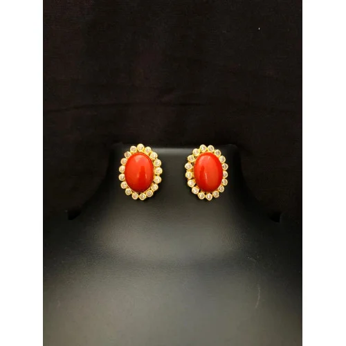 Wholesale Annalese Red Coral Scroll Earrings - PearlGem Designs - Fieldfolio