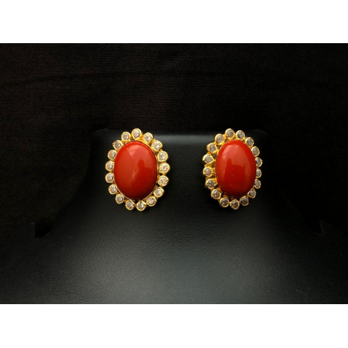 Shop Trendy Peachy Coral Stud Earrings for Women  Gehna