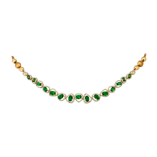 18KT Gold Emerald Choker Necklace Set |Elegant and Stylish