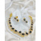 18KT Gold Black Sapphire Choker Necklace Set