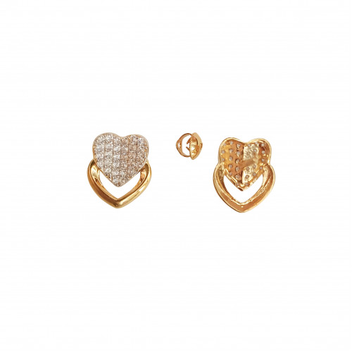 22KT Gold Heart Shape Earrings