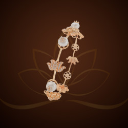 18KT Gold Lotus Bangles With Pearls | Stylish and Elegant Jewelry