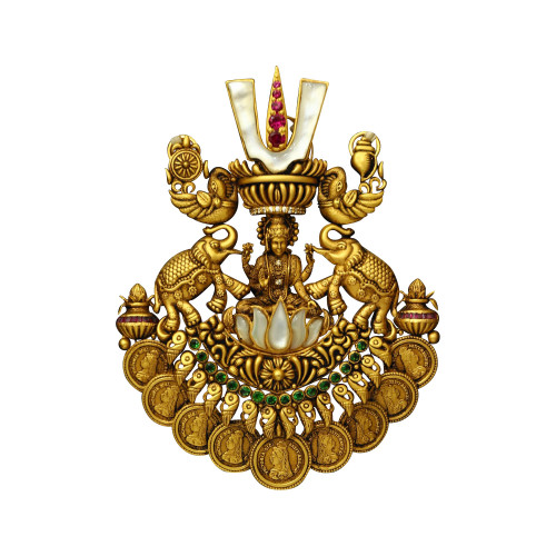 22KT Gold Mother Of Pearl Lakshmi Pendant
