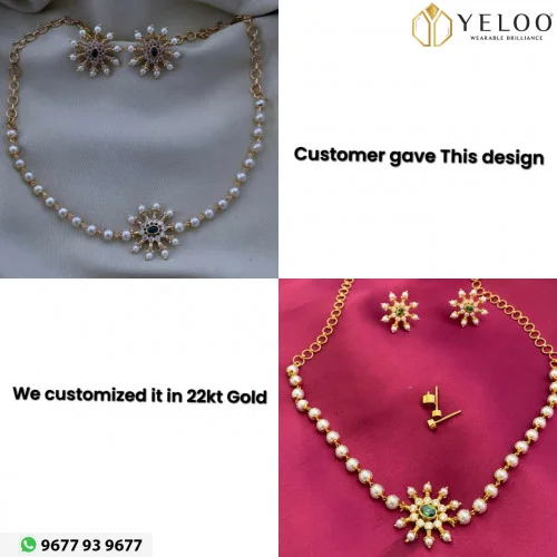 22KT Gold Pearl Choker Set