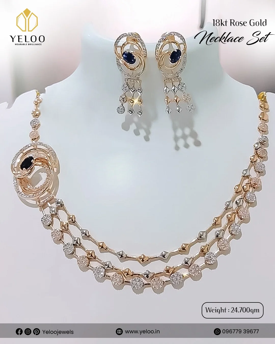 Rose gold necklace on sale set price