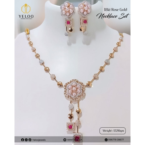 18KT Rose Gold Necklace Set