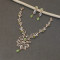 18KT Gold Mother of Pearl Short Necklace And Ear Tops
