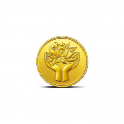 24K 10 GMS LOTUS 999.9 GOLD COIN IN CERTICARD
