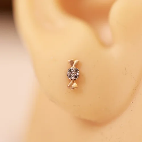 18 KT Gold Candy Charm Stud Earrings