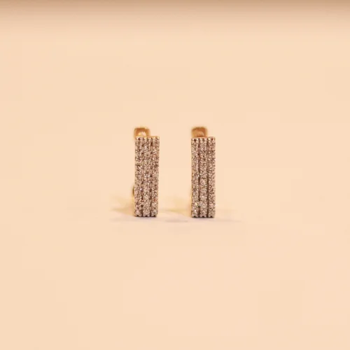 18KT Gold Vertical Bar Earrings
