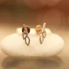  18KT Gold Whisper –Leaf-Inspired Stud Earrings