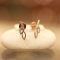  18KT Gold Whisper –Leaf-Inspired Stud Earrings