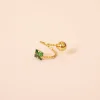 18 KT Gold Emerald Twist Stud Earrings