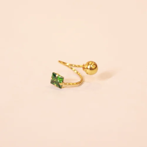 18 KT Gold Emerald Twist Stud Earrings
