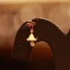 22KT Gold Ruby Bell Drop Earrings