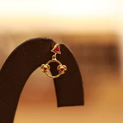 22KT Gold Aarvika Ruby Bloom Drop Earrings