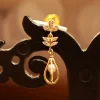 22KT Gold Elara Leaf Drop Earrings