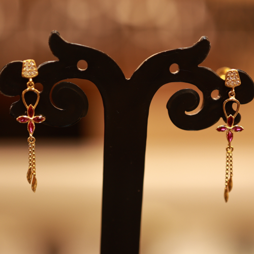 22KT Gold Gilded Blossom Dangle Earring 22KT Gold Gilded Blossom Dangle Earring