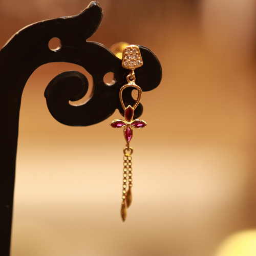 22KT Gold Gilded Blossom Dangle Earring