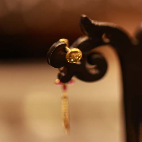 22KT Gold Gilded Blossom Dangle Earring