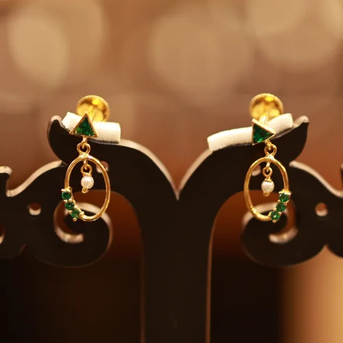 22KT Gold Verda Emerald Drop Earrings