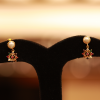 22KT Gold Navratna Pearl Charm Earring 22KT Gold Navratna Pearl Charm Earring