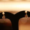 22KT Gold Navratna Pearl Charm Earring