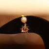 22KT Gold Navratna Pearl Charm Earring