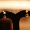 22KT Gold Navratna Pearl Charm Earring