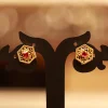 22KT Gold Crimson Hexa Filigree Studs