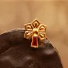 22KT Gold Zarina Ruby Bloom Studs