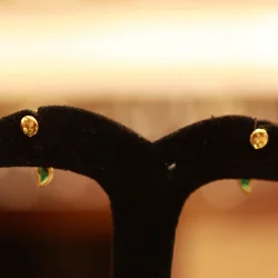 22KT Gold Emerald Droplet Earrings