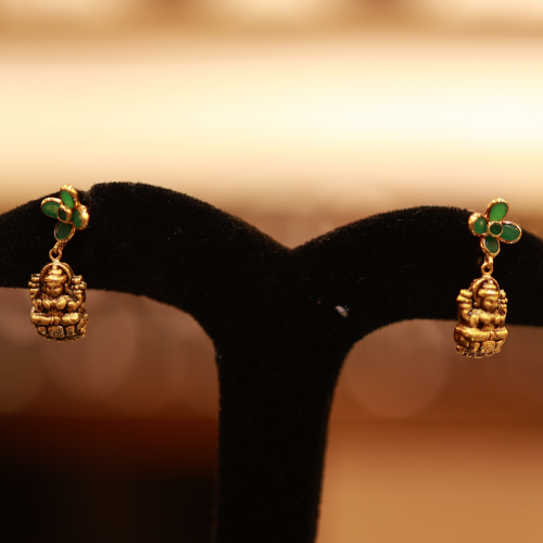 22KT Gold Vighnaharta Ganesha Earring 22KT Gold Vighnaharta Ganesha Earring