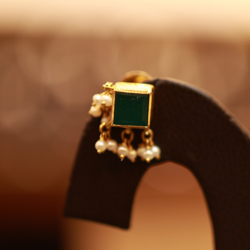 22KT Gold Regal Bloom Stud with Pearl Drops