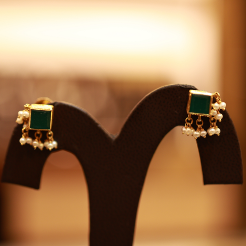 22KT Gold Regal Bloom Stud with Pearl Drops